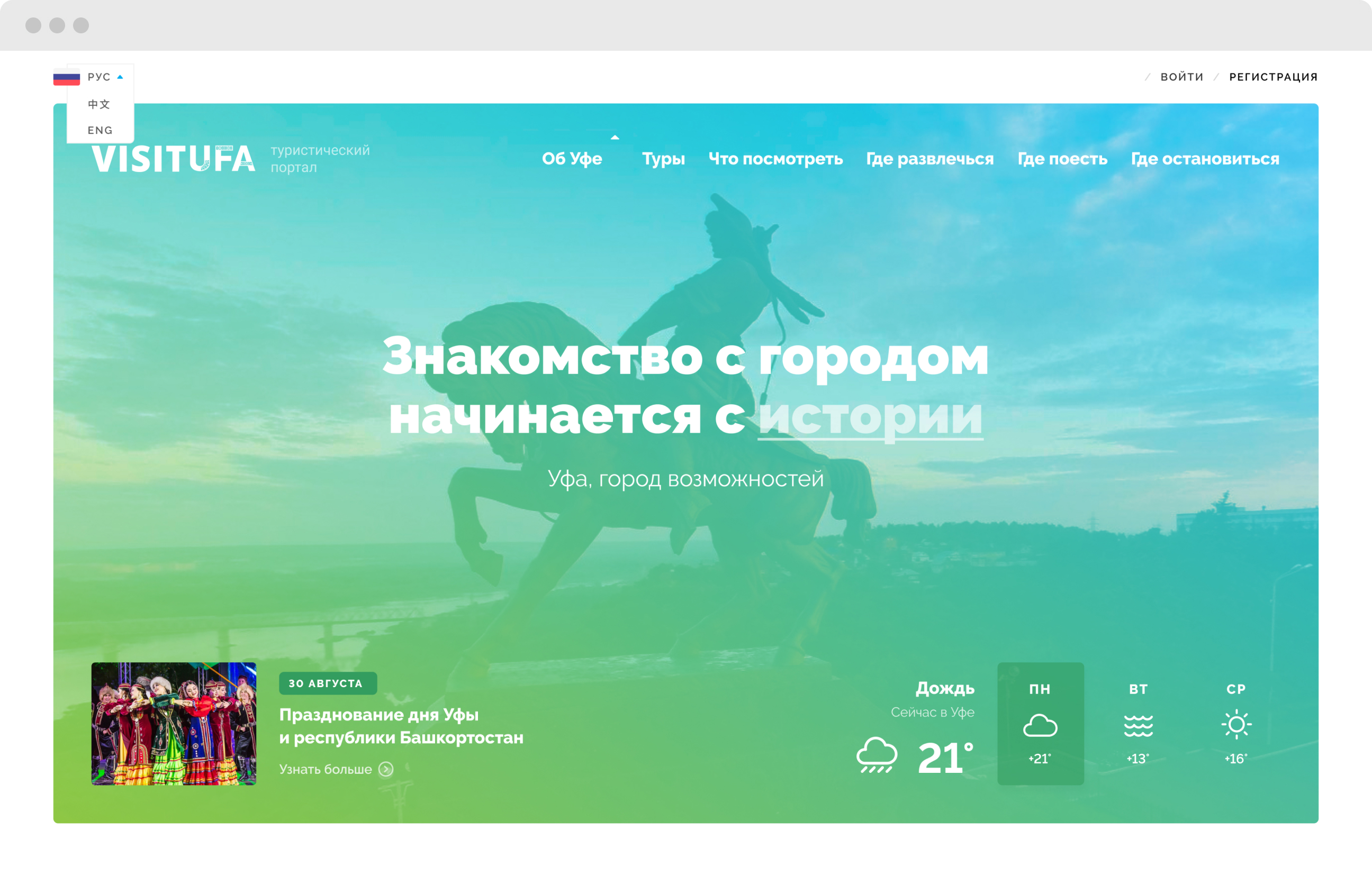 Разработка официального туристического портала города Уфа
